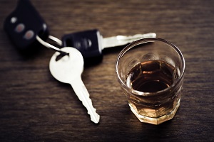 alcoholic beverage next to car keys
