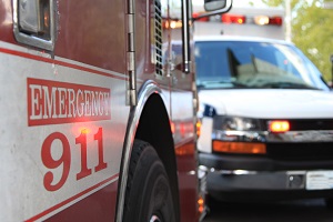 emergency 911 firetruck and ambulance 